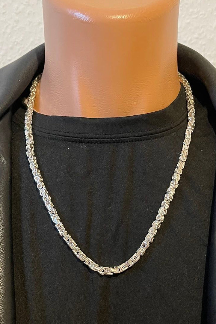 316L Edelstahlkette Königsketten Design - Chorme -4 mm 