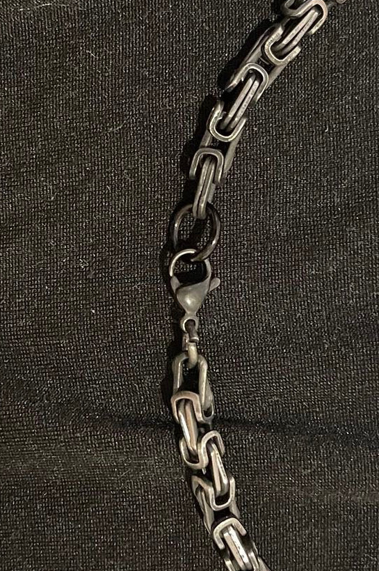 316L Edelstahlkette Königsketten Design - Titan -4 mm