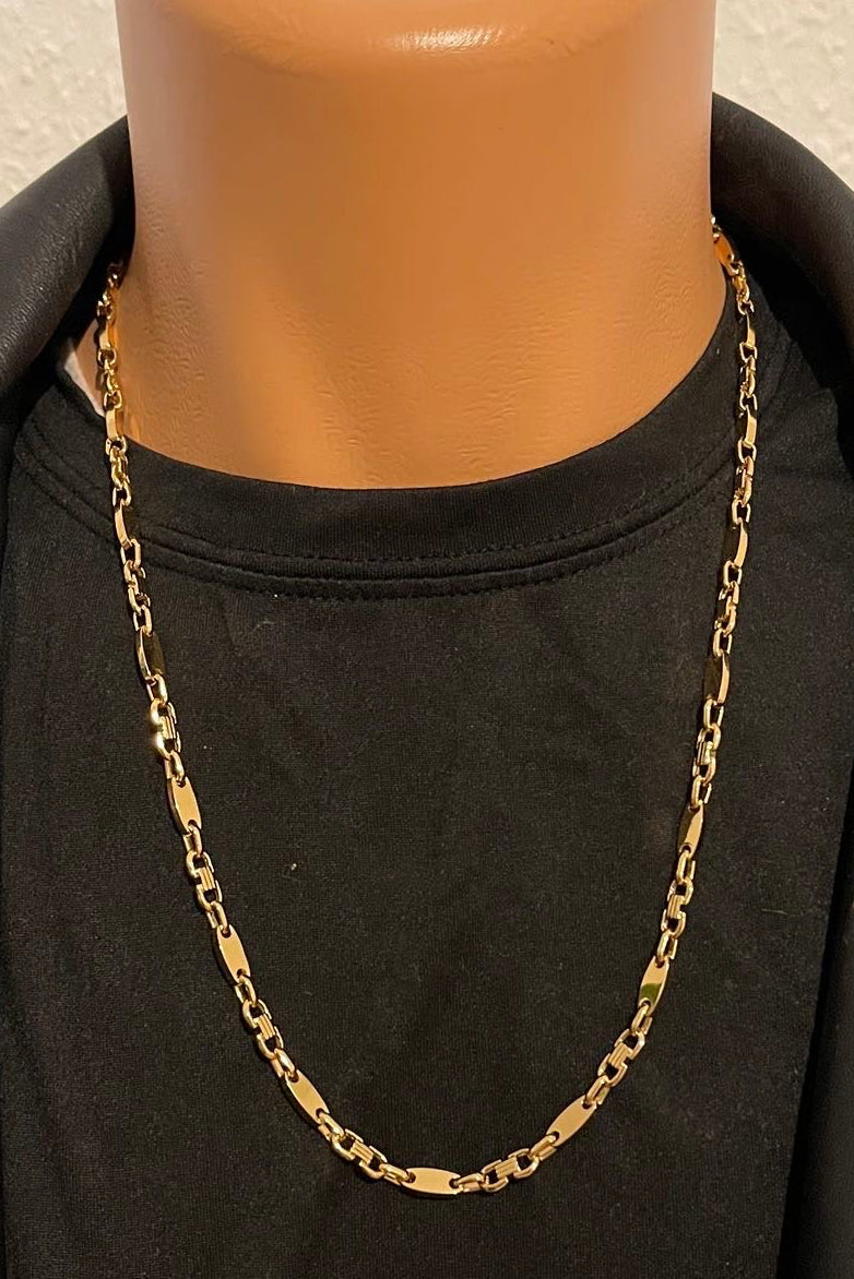 Goldfarbene Edelstahlkette – 316L Stahl - 5 mm Breite