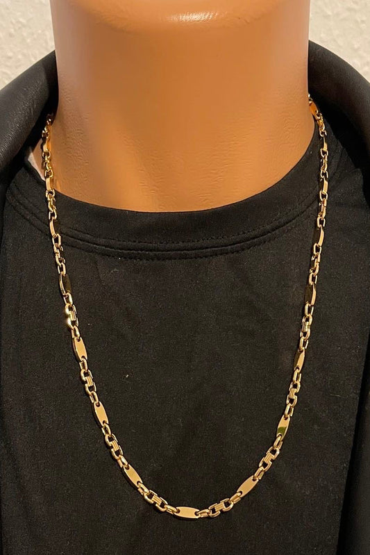 Goldfarbene Edelstahlkette – 316L Stahl - 5 mm Breite