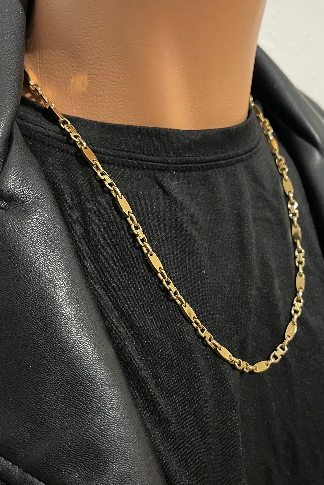 Goldfarbene Edelstahlkette – 316L Stahl - 5 mm Breite