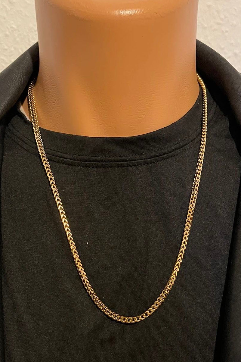 Goldfarbene Edelstahlkette – 316L Stahl - 3 mm 