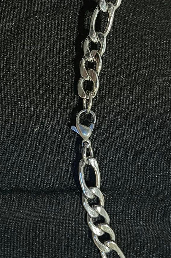 316L Edelstahlkette – Figaro Design - Silber - 8mm