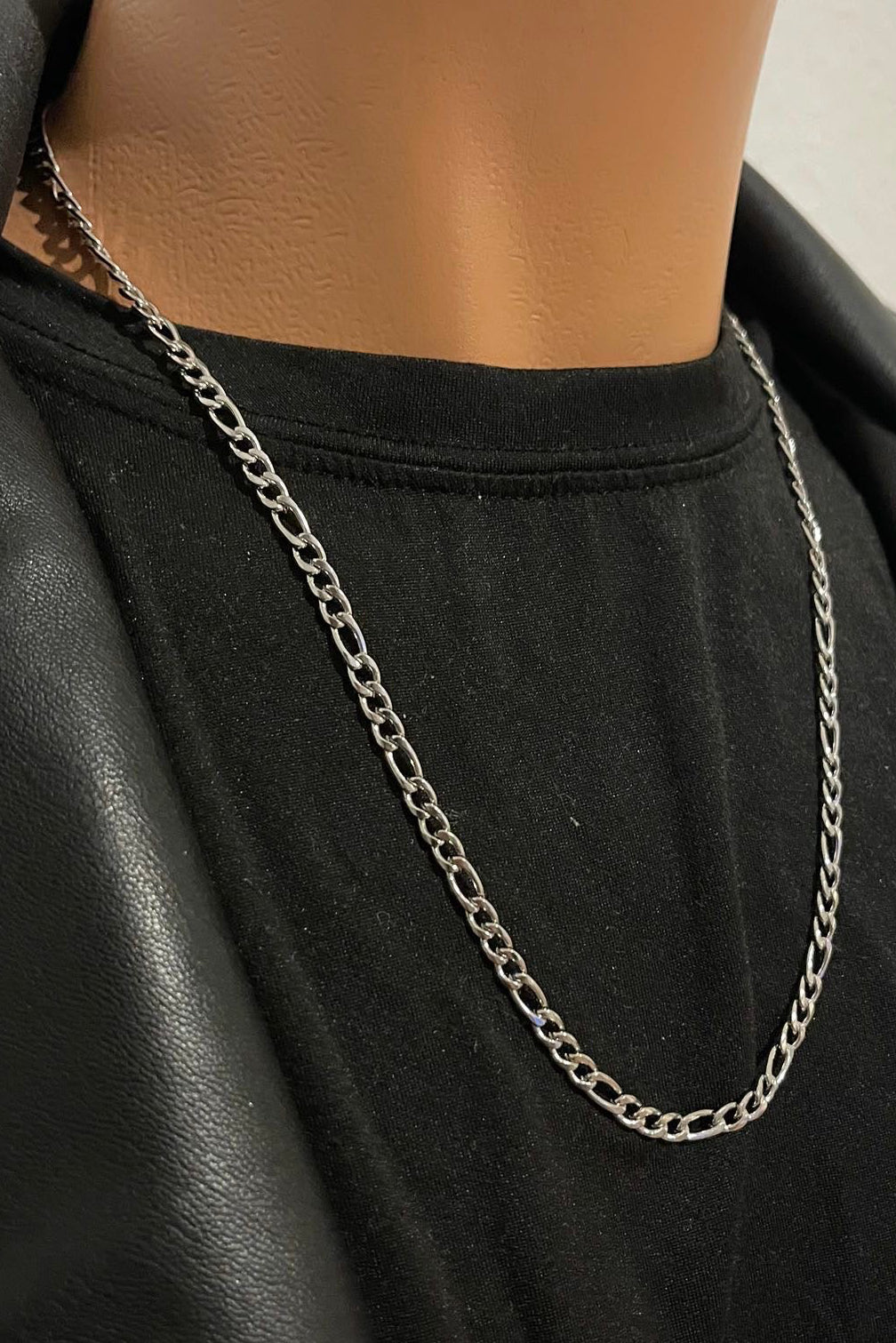 316L Edelstahlkette – Figaro Design - Silber - 4mm