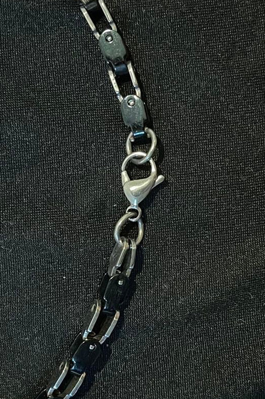 316L Edelstahlkette – Schwarz/Silber Bicolor - 5 mm