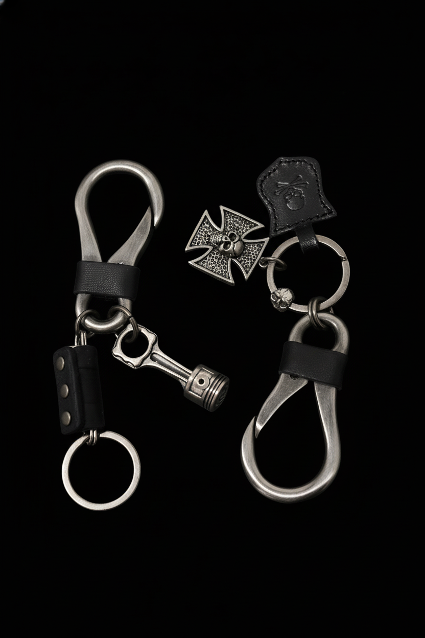 Schlüsselanhänger aus Edelstahl – Kolben oder Eisernes Kreuz